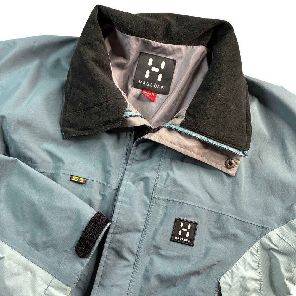 Haglofs Gore Tex Performance Women's Size Small Teal Blue Outdoor Jacket Hiking